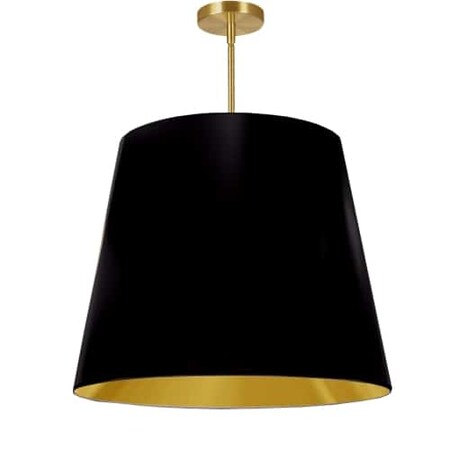 Dainolite 1Lt Oversized Drum Pendant Large, Bk/Gld Shade ODR-L-698